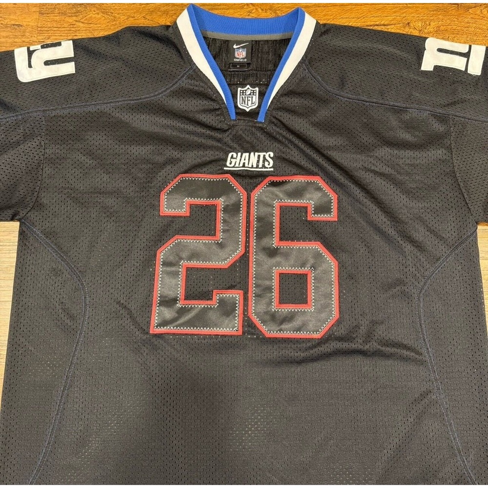 Nike New York Giants Saquon Barkley #26‎ Black On Field Football Jersey Men's 52